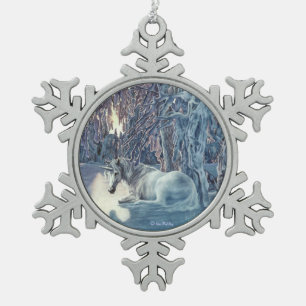 Einhorn-Schneeflocke-Verzierung Schneeflocken Zinn-Ornament