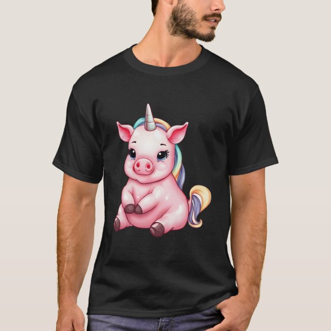 Einhorn-Schweinefleisch-Magisches Zuchttier T-Shirt (Vorderseite)