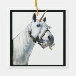 Einhorn-Seitenauge Keramikornament
