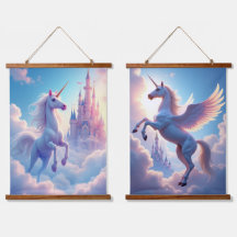 Einhorn-Set-Wandtapeten aus Holz mit Toppe-Wand, z