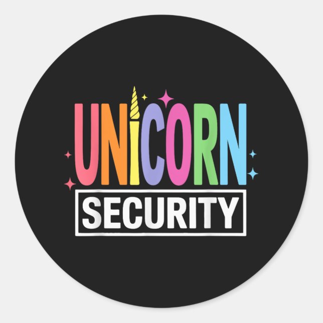 Einhorn-Sicherheit Halloween Vater Mama Brother Co Runder Aufkleber (Vorderseite)