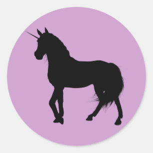 Einhorn-Silhouette-Aufkleber Runder Aufkleber