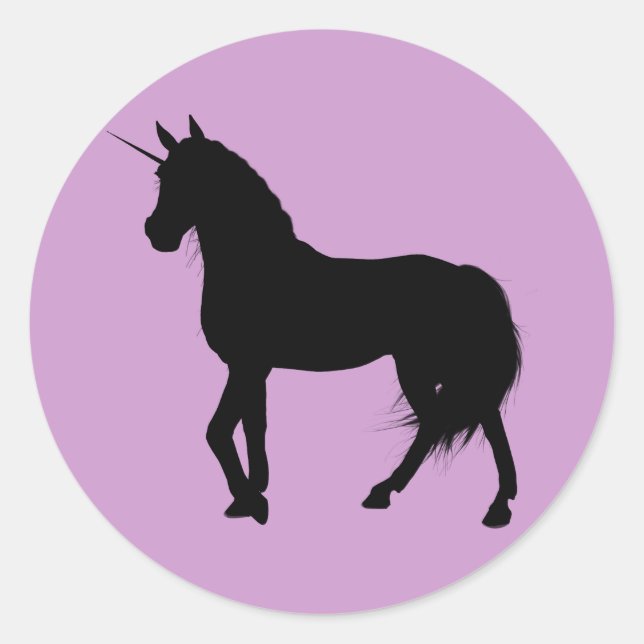 Einhorn-Silhouette-Aufkleber Runder Aufkleber (Vorderseite)