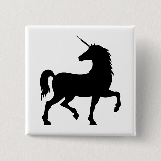 Einhorn-Silhouette Button (Vorderseite)