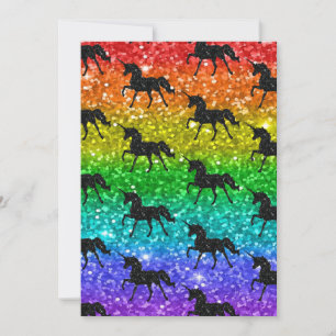 Einhorn-Silhouette Regenbogen Glitter LGBTQ Stolz Dankeskarte