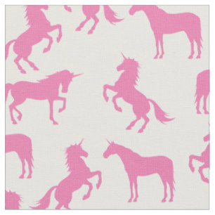 Einhorn-Silhouetten Weiß und Rosa Stoff