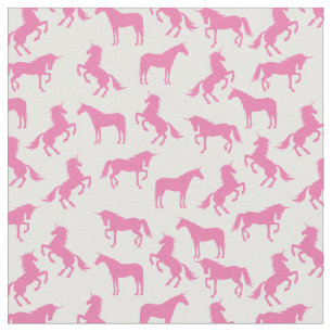 Einhorn-Silhouetten Weiß und Rosa Stoff