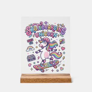 Einhorn Skateboarding Einhorn Fettgedruckte Typogr Acrylschild