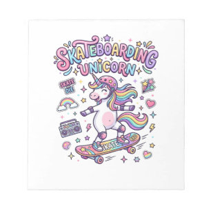 Einhorn Skateboarding Einhorn Fettgedruckte Typogr Notizblock