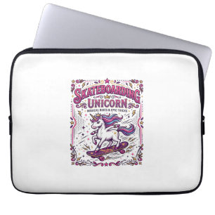 Einhorn Skateboarding Einhorn Stylisch Weißer Hint Laptopschutzhülle