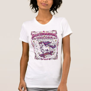 Einhorn Skateboarding Einhorn Stylisch Weißer Hint T-Shirt