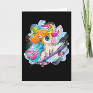 Einhorn Skateboarding-Shirt Mädchen Frauen Skatebo Karte