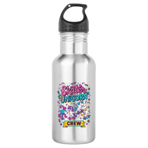 Einhorn Skater Einhorn Crew Retro-Stil Druck auf D Edelstahlflasche