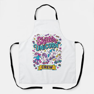 Einhorn Skater Einhorn Crew Retro-Stil Druck auf D Schürze