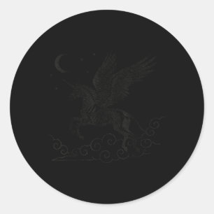 Einhorn-Skelett Halloween Gothic Gruselig Für Männ Runder Aufkleber