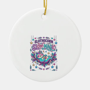 Einhorn Slothicorn Langsame Magie Farbiger Marktpl Keramik Ornament