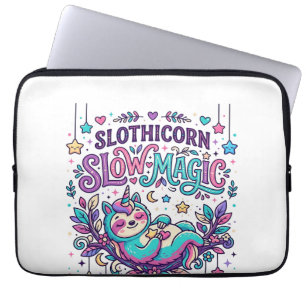 Einhorn Slothicorn Langsame Magie Farbiger Marktpl Laptopschutzhülle