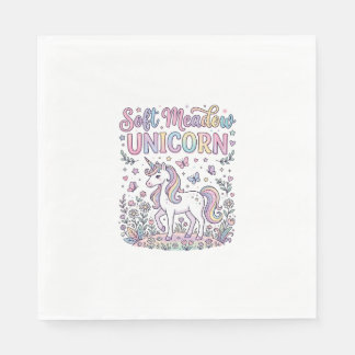 Einhorn Soft Wiese Einhorn Anbetungswürdiges Vekto Serviette
