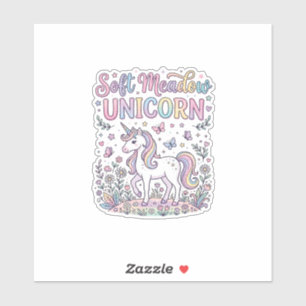 Einhorn Soft Wiese Einhorn Niedliches Vektordesign Aufkleber
