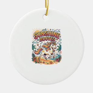 Einhorn-Sonnenlicht-Hufe-Kommerzieller Aufkleber u Keramik Ornament
