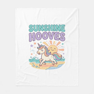 Einhorn-Sonnenschein-Hufe-Trend-Grafik-T-Shirt-Des Fleecedecke