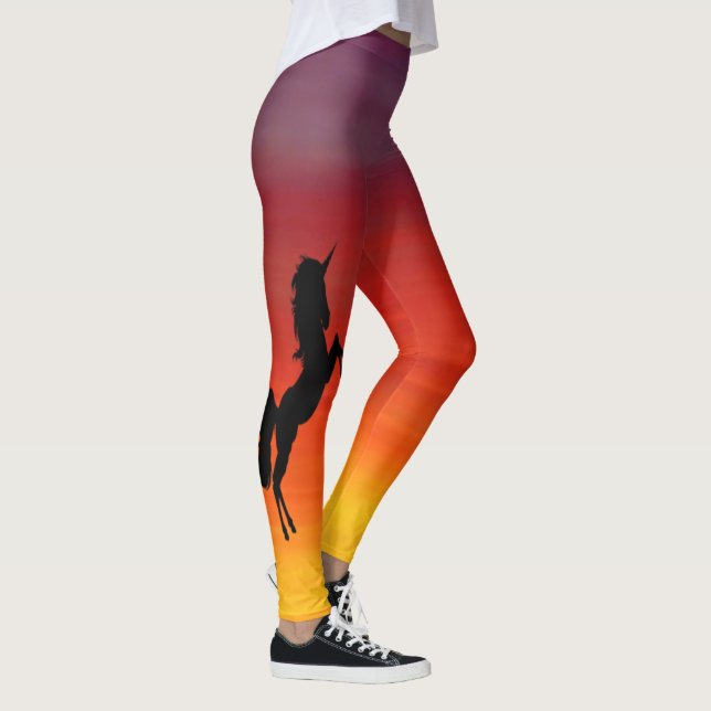 Einhorn-Sonnenuntergangs-Leggings Leggings (Rechts)
