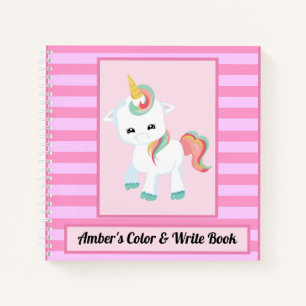 Einhorn Spaß Kinder Mal- und Schreibbuch Rosa Stre Notizbuch