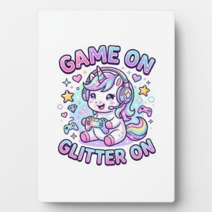 Einhorn Spiel An Glitter An Grafikdesign Merchandi Fotoplatte