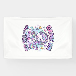 Einhorn Spiel Ein Glitter Ein Grafikdesign Merch D Banner