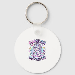 Einhorn Spiel Ein Glitter Ein Grafikdesign Merch D Schlüsselanhänger
