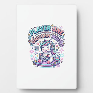 Einhorn Spieler Eins Einhorn Modus Retro-Stil Graf Fotoplatte