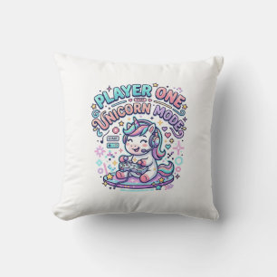Einhorn Spieler Eins Einhorn Modus Retro-Stil Graf Kissen
