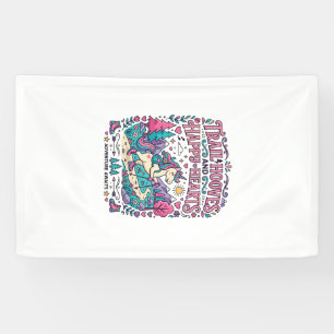 Einhorn-Spuren Hufe und Fröhliche Herzen Buntes Ap Banner