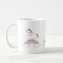 Einhorn stehend am Regenbogen Kaffeetasse