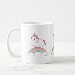 Einhorn stehend am Regenbogen Kaffeetasse