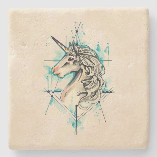 Einhorn Steinuntersetzer (Vorderseite)