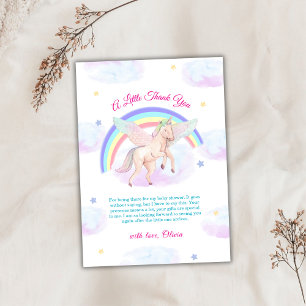 Einhorn Stern Regenbogen Märchen Baby Shower  Dankeskarte