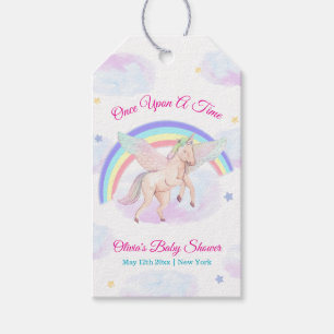 Einhorn Stern Regenbogen Märchen Baby Shower Geschenkanhänger