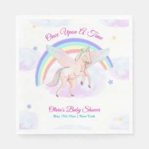 Einhorn Stern Regenbogen Märchen Baby Shower Serviette