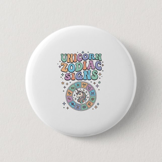 Einhorn-Sternzeichen Kawaii Vektordesign_1 Button (Vorderseite)
