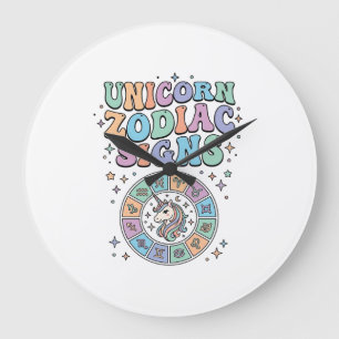 Einhorn-Sternzeichen Kawaii Vektordesign_1 Große Wanduhr