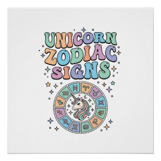 Einhorn-Sternzeichen Kawaii Vektordesign_1 Poster