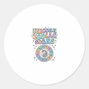 Einhorn-Sternzeichen Kawaii-Vektordesign_1 Runder Aufkleber