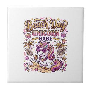 Einhorn Strand Tag Einhorn Babe Stylisch Zazzle De Fliese