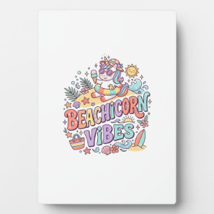 Einhorn StrandEinhorn Vibes Whimsical Weißer Hinte Fotoplatte