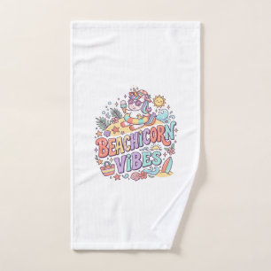 Einhorn Strandhörnchen Vibes Whimsical Weißer Hint Handtuch