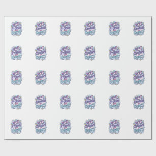 Einhorn stürmisch aber funkelnd Retro-Stil Süßes G Geschenkpapier