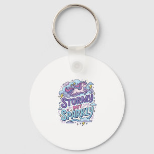 Einhorn stürmisch aber funkelnd Retro-Stil Süßes G Schlüsselanhänger