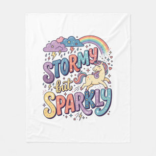 Einhorn stürmisch aber funkelnd wunderliche Merch  Fleecedecke