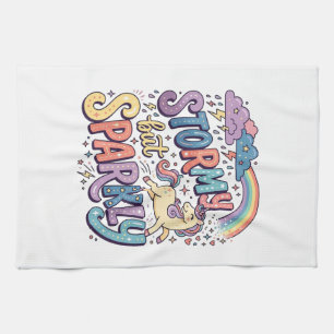 Einhorn stürmisch aber funkelnd wunderliche Merch  Geschirrtuch